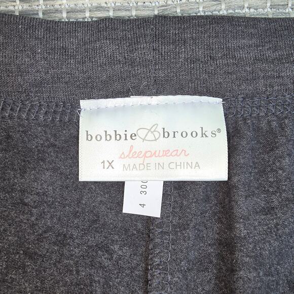 Bobbie Brooks Sleep Shorts Womens Plus 1X Grey Gold Glittery Queen Graphic NEW - Picture 3 of 9